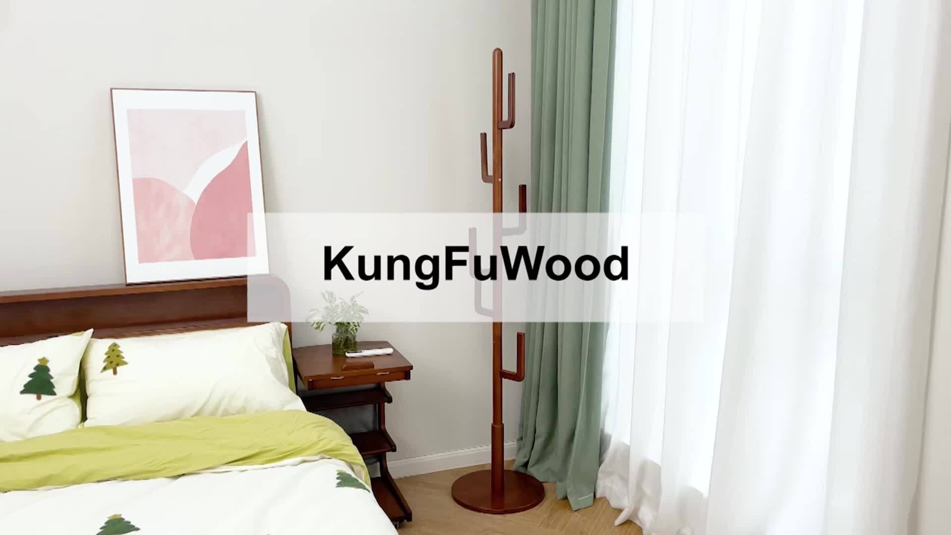 A Coat Stand Made of Solid Wood Shaped Like a Cactus, Featuring Six L-Shaped Hooks And Three Adjustable Heights. This Sturdy And Easy-To-Assemble Coat Tree Is Perfect for Your Entryway Or Bedroom, Ideal for Christmas Gifts And Black Friday Deals