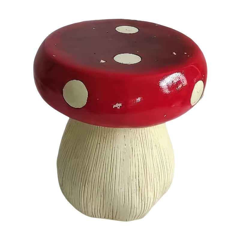 1pc Durable Resin Round Mushroom Garden Stool - Waterproof Outdoor Decorative Seat for Patio, Lawn, Balcony - Creative Multifunctional Garden Furniture