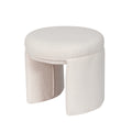 Boucle Ottoman, Round Sherpa Vanity Stool Chair, Small Upholstered Modern Teddy Footstool for Makeup, Living Room, Entryway, Bedroom, Entryway Furniture, Cozy Footrest, Upholstered Chair, Modern Design, Soft Upholstery, Sherpa Fabric, Decorative
