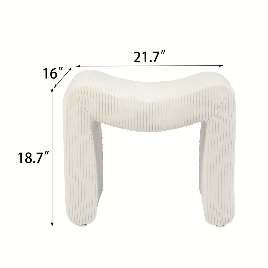 Modern Ottoman Footstool, Small Foot Rest Vanity Stool Chair, Upholstered Ottoman for Entryway, Living Room, Bedroom