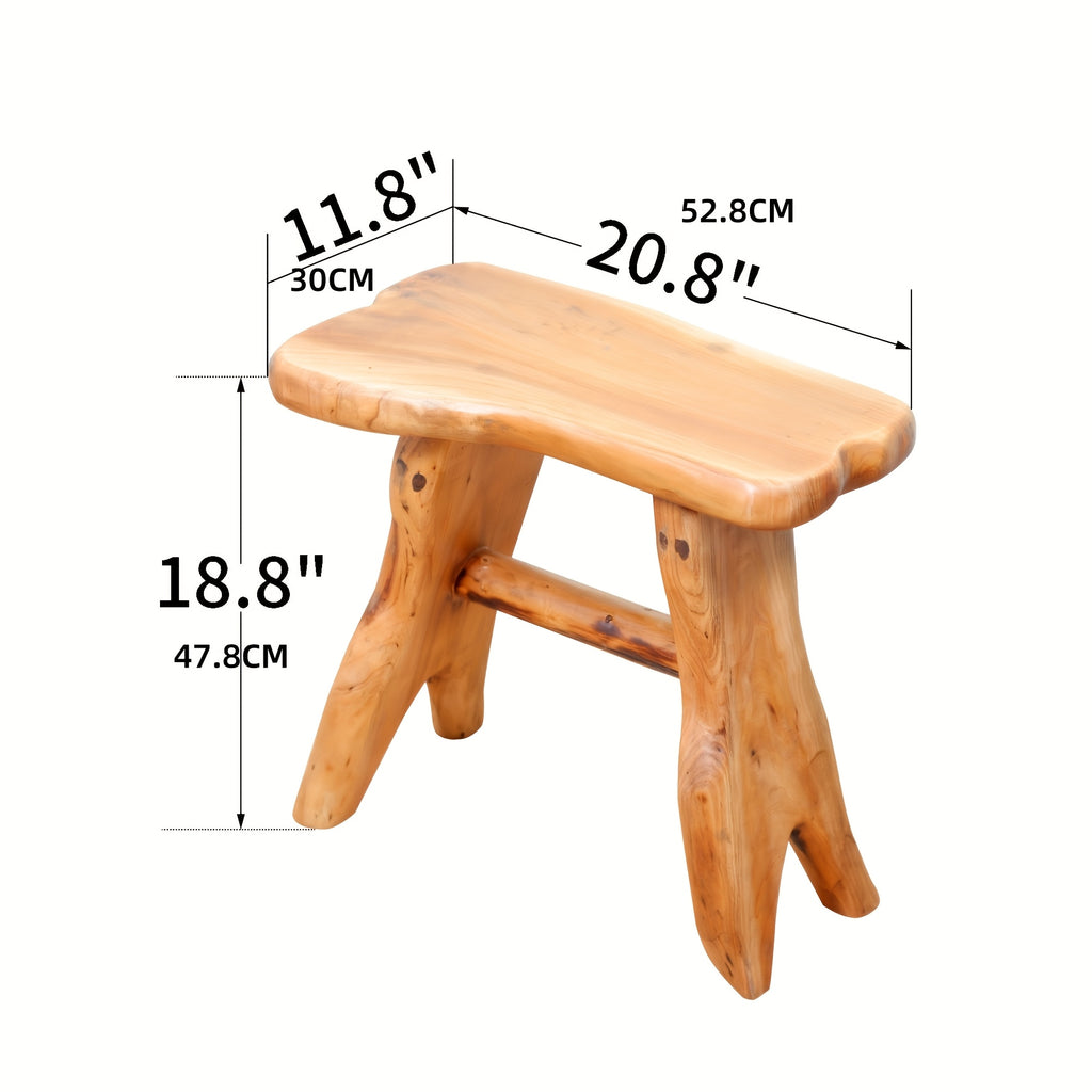 Irregular Shape Design All Solid Wood Fir Stool, Organized-life Wood Stump Side Stool, Tree Stump End Table Stool, Foot Stool, Natural Plant Stand For Garden Living Room, Small Lamp, Accent Stool, Piece Of Art Cedar Roots, Rustic Wood Side Stool