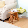 Irregular Shape Design All Solid Wood Fir Stool, Organized-life Wood Stump Side Stool, Tree Stump End Table Stool, Foot Stool, Natural Plant Stand For Garden Living Room, Small Lamp, Accent Stool, Piece Of Art Cedar Roots, Rustic Wood Side Stool