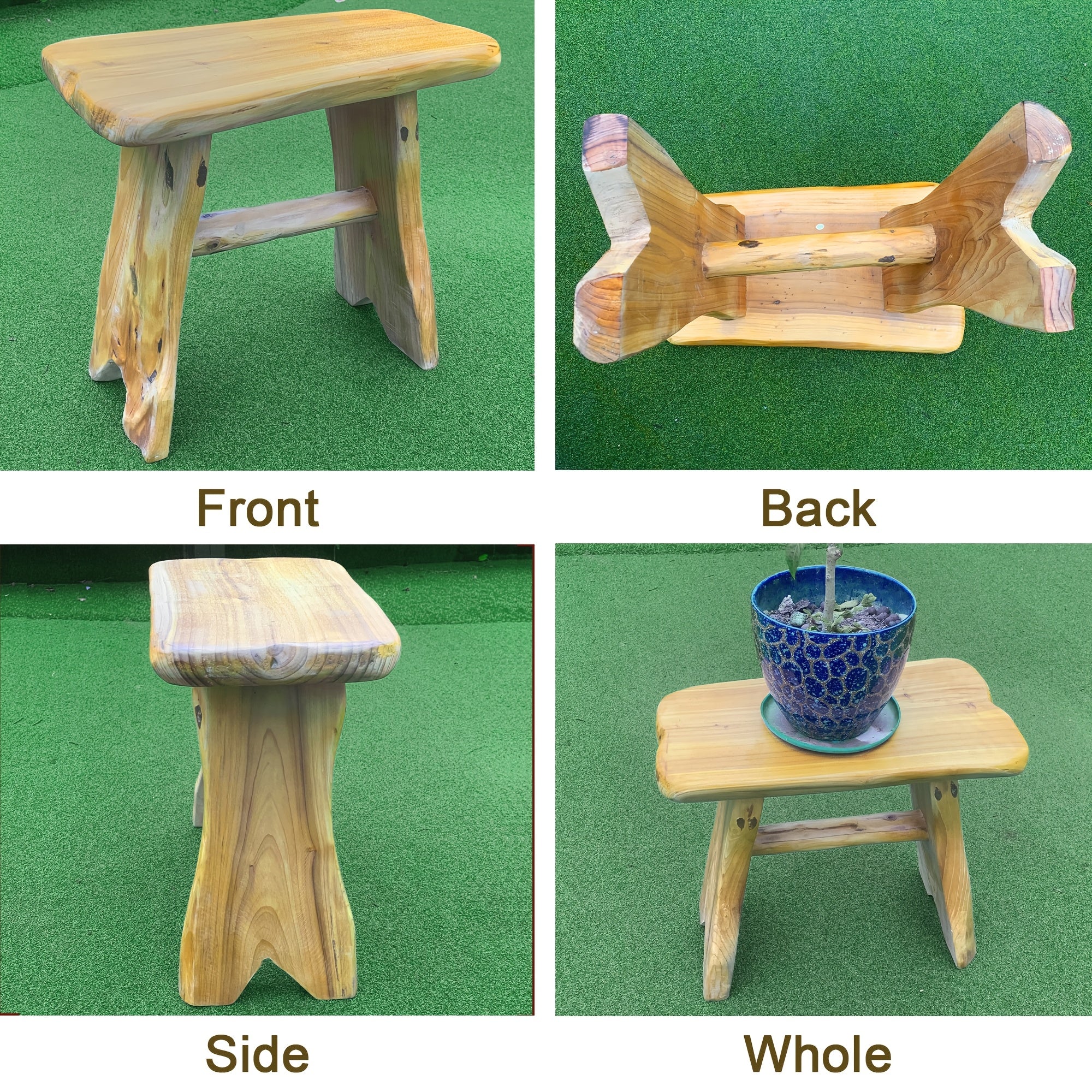 Irregular Shape Design All Solid Wood Fir Stool, Organized-life Wood Stump Side Stool, Tree Stump End Table Stool, Foot Stool, Natural Plant Stand For Garden Living Room, Small Lamp, Accent Stool, Piece Of Art Cedar Roots, Rustic Wood Side Stool